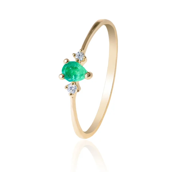Anillo 3 Ilusiones Esmeralda Zircón