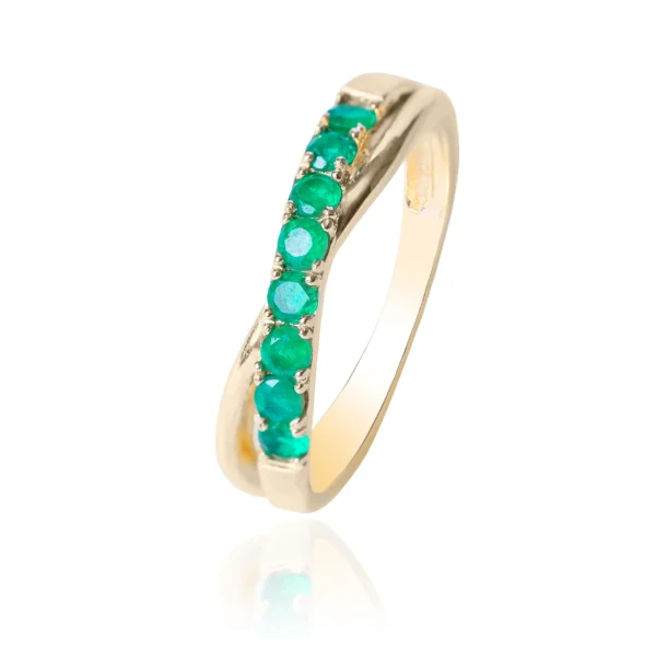 Anillo Esmeralda Cruzado