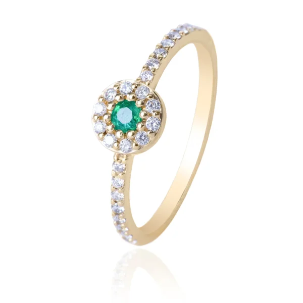 Anillo Mini Dona Cintillo Esmeralda Diamante