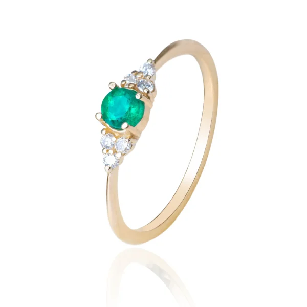 Anillo Uvas Esmeralda y Diamantes